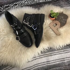 Topshop “Amy” Studded Buckle Booties